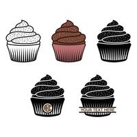 Cupcake printable design, muffin design vector