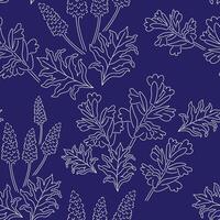 seamless pattern with acanthus flower on dark background vector