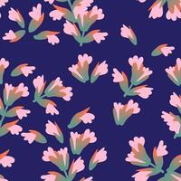 seamless pattern with acanthus on dark blue background vector