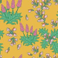 seamless pattern with acanthus on yellow background vector