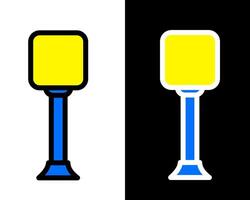 Illustration of creative street lamp design with unique shapes and colors, adding an artistic flair to modern streets and plazas vector