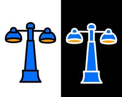 Illustration of functional design with two light heads, providing broader illumination for busy intersections and wide sidewalks vector