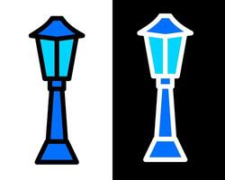 antique-inspired park lamp adorned with colorful stained glass panels, creating beautiful light patterns that enhance the enchanting atmosphere of evening gardens vector