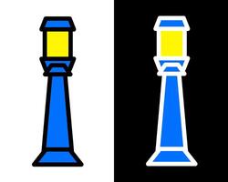 park lamp with a rectangular frame that illuminates within the shape, adding a stylish and structured look to contemporary outdoor settings vector