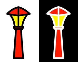 contemporary park lamp with geometric shapes and clean lines, enhancing the modern aesthetic of urban plazas and open spaces vector
