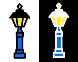 traditional lantern-style park lamp that lines pathways, creating a welcoming and cozy atmosphere for evening strolls vector