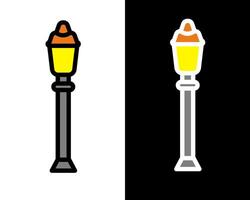 Illustration of elegant street lamp with a vintage design, casting a warm glow and adding a touch of nostalgia to urban settings vector