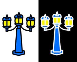 elegant lamp that mimics the appearance of a large pillar candle, casting soft, warm light and providing a classic feel in park settings vector