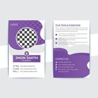 Student id card template design vector