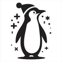 Graphic black silhouette of a penguinPrint vector