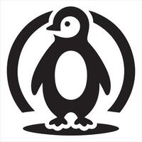 Perfect for T-shirt graphics, the Penguin High Quality Graphic Logo is an animated image. vector