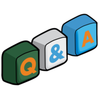 Q and A , Question and Answer , 3D keycap png