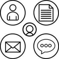 set of icons.Contact Line Icons. Editable Stroke. Pixel Perfect. For Mobile and Web. Contains such icons as Smartphone, Messaging, Email, Calendar, Location. vector