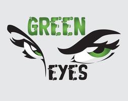 Set of versatile green eyes illustrations. Perfect for creating custom designs, logos, and branding. Includes various styles and expressions, T-shirt template design ready for print vector