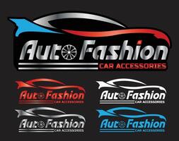 Set of 5 car accessories logo designs. Perfect for branding, websites, and merchandise. Customizable colors and typography. vector