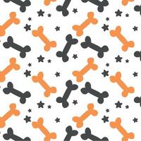 Halloween pattern of bones with stars vector