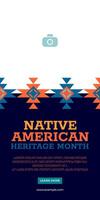Native American Heritage Month. Banner design with ornament geometric for greeting, advertising, promotion, campaign. vector