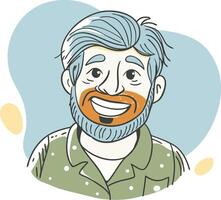 A cartoon man with a beard and mustache vector