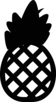 A black and white silhouette of a pineapple vector