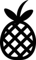 A black and white pineapple silhouette on a white background vector