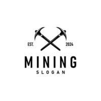 mining logo simple pickaxe concept vector