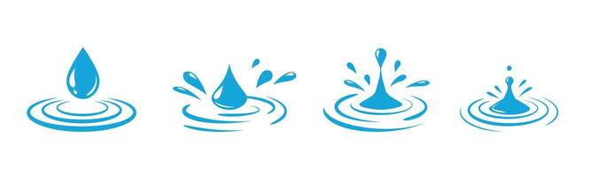 Water droplet fall fx logo animation. Moisture drop ripple vector