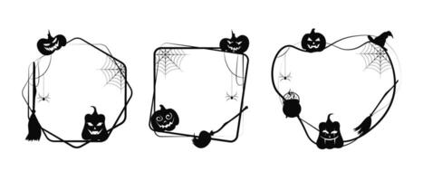 Halloween frames. Collection of frames pumpkin, ghosts and a bat vector