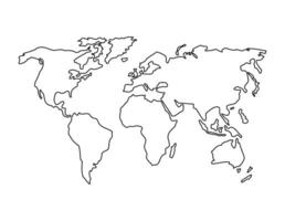 world map outline template vector