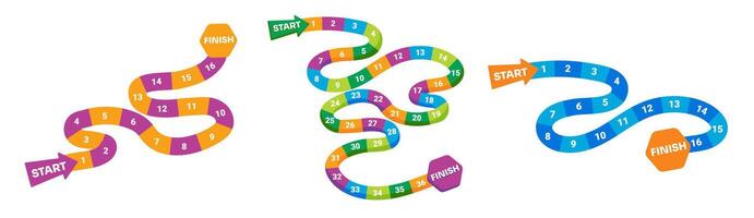 Snake board game for kids. Funny platform game in cartoon style with numbers. vector