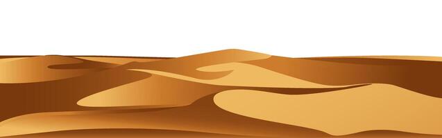 Hot yellow desert background. Dry dunes and hills with sunny vector