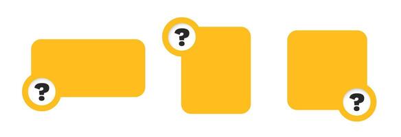 Yellow warning message without text. Gold frame with question mark. vector