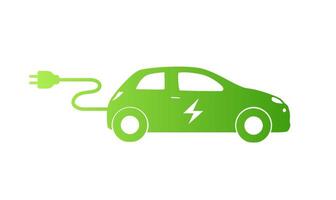 Electric car with plug icon symbol vector