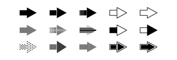 A set of different pointing arrows. vector