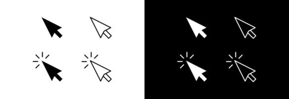 A set of click arrows. vector