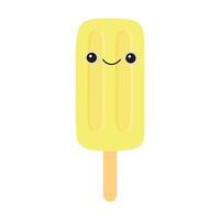 Cute ice cream with smiling face vector