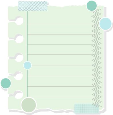 Cute Pastel Color Paper Notes With Sticker And Washi Tape Illustration
