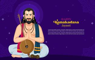 Happy Kanaka dasa Jayanti Background with modern design concept vector