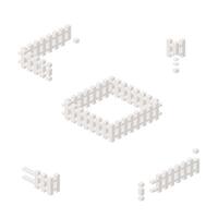 Concept with deconstruction fence from plastic blocks. vector