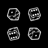 Dice in linear style isolated on white background. illustration vector