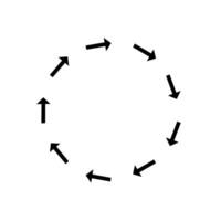 Spin arrow circle. Recycle arrown round frame vector