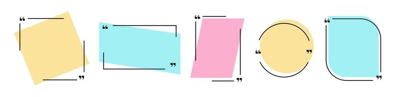Colorful set of quote frame without text. vector