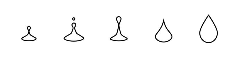 Water droplet fall fx line animation. Moisture drop ripple stroke vector