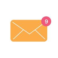 Web envelope with unread messages vector
