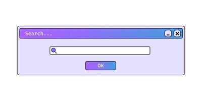 Old searching bar with gradient and purple color. vector