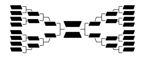 Black tournament chart structure in minimalistic style. vector