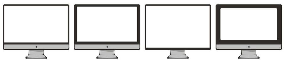 Modern digital monitors set. Portable blank led screen with highquality resolution vector