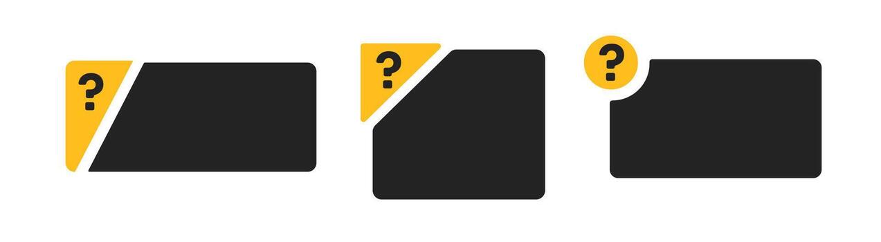 advertencia negro pregunta vacío mensaje con amarillo borde. vector