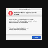 Modern license message for user. Warning message with information. vector