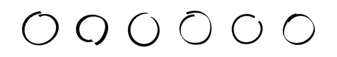 Marker hand drawn circle. Doodle round frame stroke vector