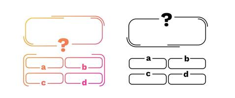 Quiz game colorful template with choice. vector